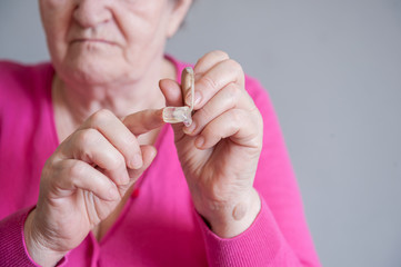 elderly retired with hearing impairment received hearing aid of latest modification in center of...