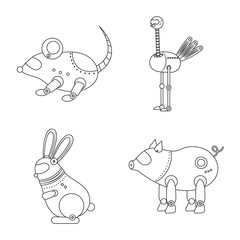 Isolated object of toy and automation symbol. Set of toy and science stock symbol for web.
