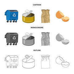 Isolated object of dump  and sort icon. Collection of dump  and junk stock symbol for web.