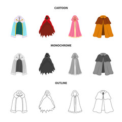 Vector illustration of material and clothing icon. Collection of material and garment stock symbol for web.