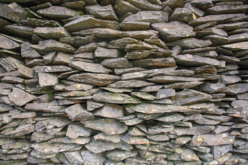 Pieces of Waste Slate in a dis used quarry