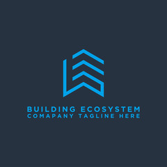 Construction logo template Letter BE. A symbol of real estate or house building. - Vector