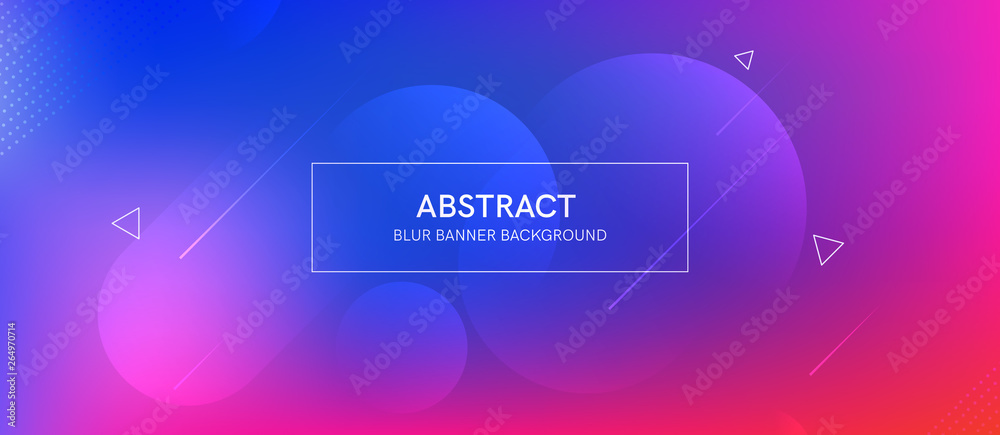 Poster abstract futurictic banner with a gradient shapes and blur
