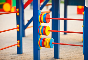 Children's outdoor playground close-up. Concept of childhood