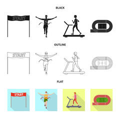 Isolated object of sport  and winner logo. Collection of sport  and fitness  stock symbol for web.