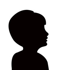 a child head silhouette vector