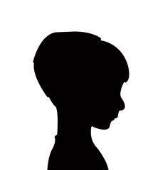 a boy head silhouette vector
