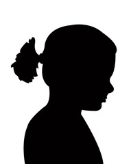 a girl head silhouette vector