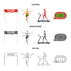 Isolated object of sport  and winner sign. Set of sport  and fitness  vector icon for stock.