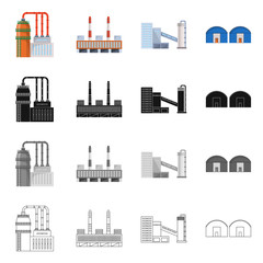 Obraz premium Vector design of production and structure symbol. Set of production and technology vector icon for stock.