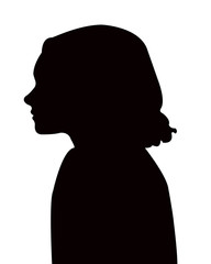 a girl head silhouette vector