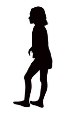 a teenager girl body silhouette vector