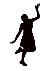 a teenager girl body silhouette vector