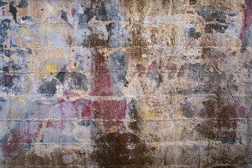 Paint residues on the concrete wall