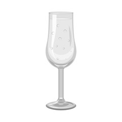 Vector illustration of champagne and glass icon. Collection of champagne and transparent vector icon for stock.