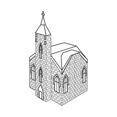 Isolated object of church and catholic symbol. Collection of church and medieval stock symbol for web.