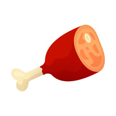Isolated object of food and ham icon. Set of food and bone stock vector illustration.