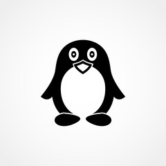 Penguin icon vector, filled flat sign, solid pictogram isolated on white. Symbol, logo illustration