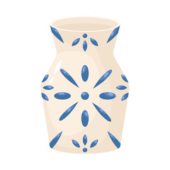 Vector illustration of vase and clay logo. Collection of vase and interior stock vector illustration.