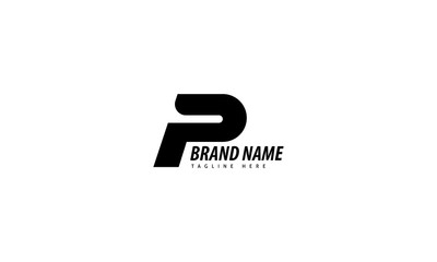 P letter Monogram black vector logo design