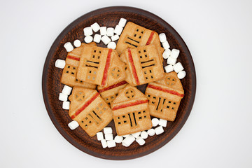 Wonderful And Delicious Cookies With Marmalade In The Form Of A One-Story House.