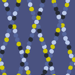 Geometric seamless pattern with polka dot background. Modern hand drawn texture. Vector illustration for print, wrapping paper, design.