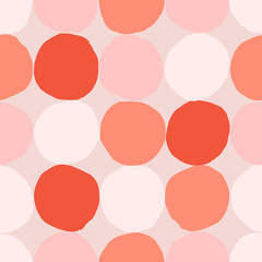 Geometric seamless pattern with polka dot background. Modern hand drawn textures. Vector illustration for print, wrapping paper, design.