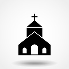 Church icon isolated on white background