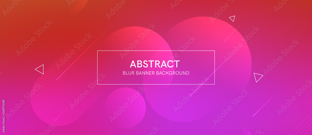 Poster Abstract futurictic banner with a gradient shapes and blur 