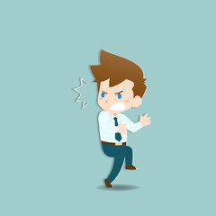 Businessman surprise, shock emotion with stress character design. Business people in fear feeling worry about situation he encounter.