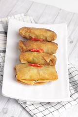 Martabak telur, one of most popular Indonesian food that made from egg and some vegetables