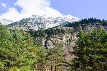 Fototapeta na wymiar El Parque Natural de Ordesa y el monte perdido