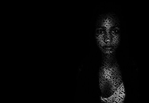 Empowering women - powerful text overlay with type space