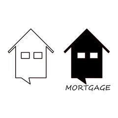 white and black house vector with mortgage inscription