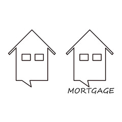 white house vector with mortgage inscription