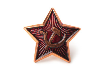 Soviet badge with sickle and hammer