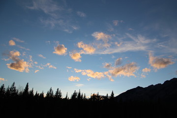 Sunsets Effect On Clouds, Banff National Park, Alberta