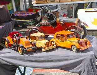 A  collection of vintage car models on sell at  the open air giant flea market (Riesenflohmarkt) in Munich, Germany.You find everything for every budget