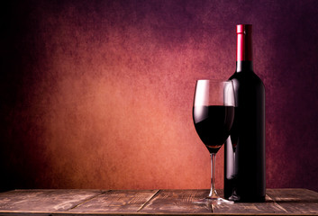 Wine on textured background