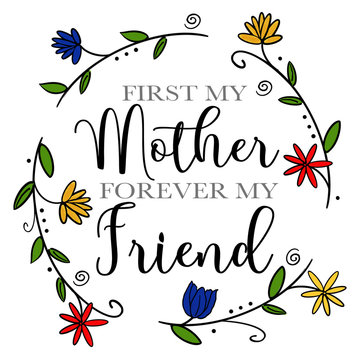 First my Mother Forever my Friend Wreath
