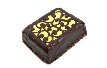 chocolate lemon cake isolated