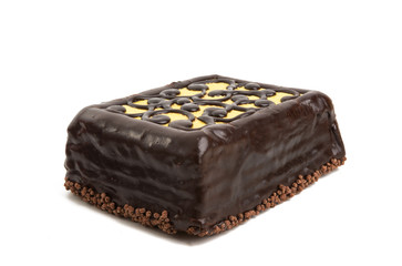 chocolate lemon cake isolated