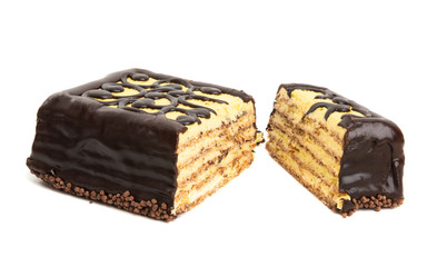 chocolate lemon cake isolated