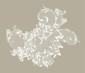 lace flowers decoration element
