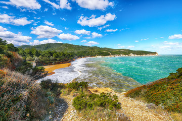 Above the cliffs at the coastline of Vieste