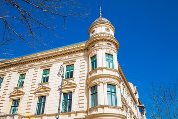 Beautiful antique architecture at lower town in Zagreb capital of Croatia