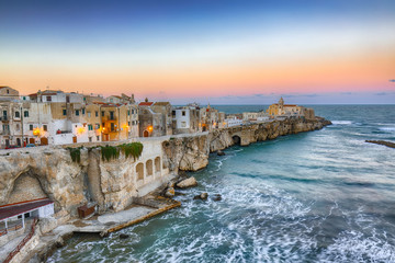 Fototapeta premium Vieste - beautiful coastal town on the rocks in Puglia