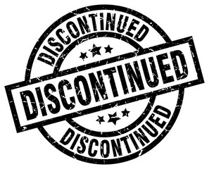 discontinued round grunge black stamp