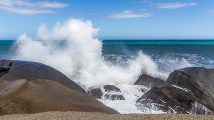 beautiful colombian beach, rocks and landscapes