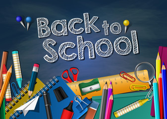  Welcome Back to School - Back to School Vector Illustration. Back to school education with school supplies - Back to school isolated vector.